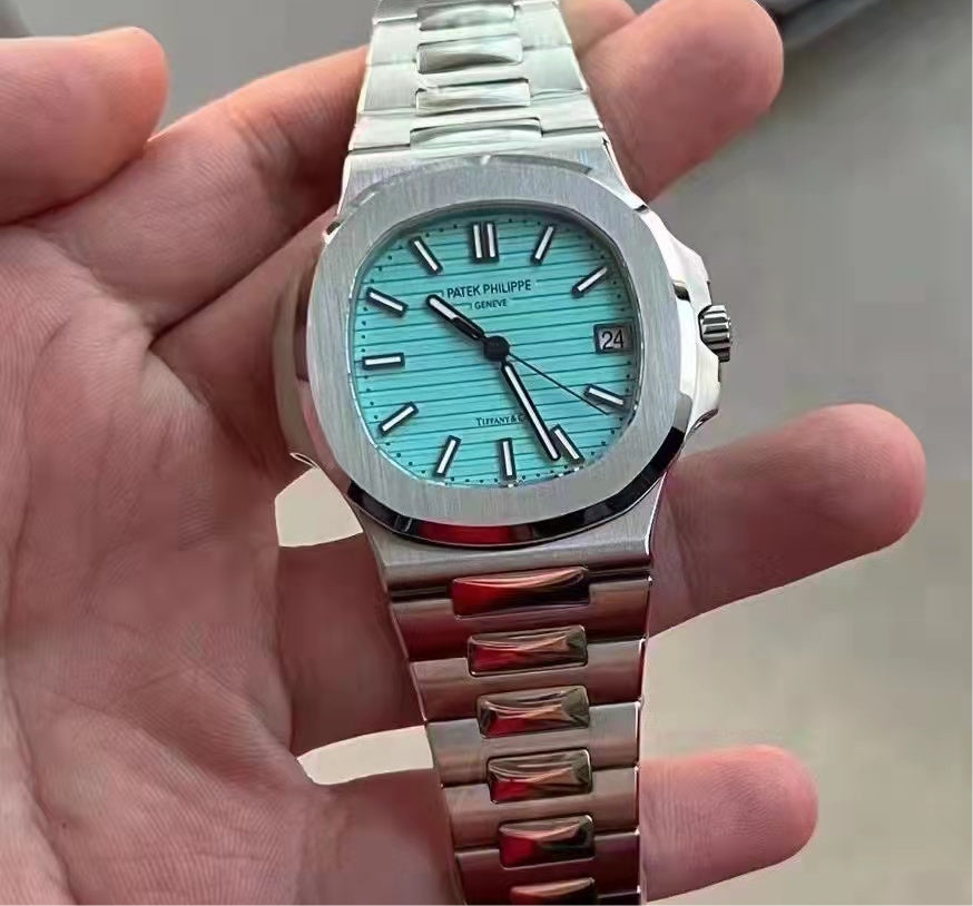Stainless Steel PP Watch With Lite Blue Dial