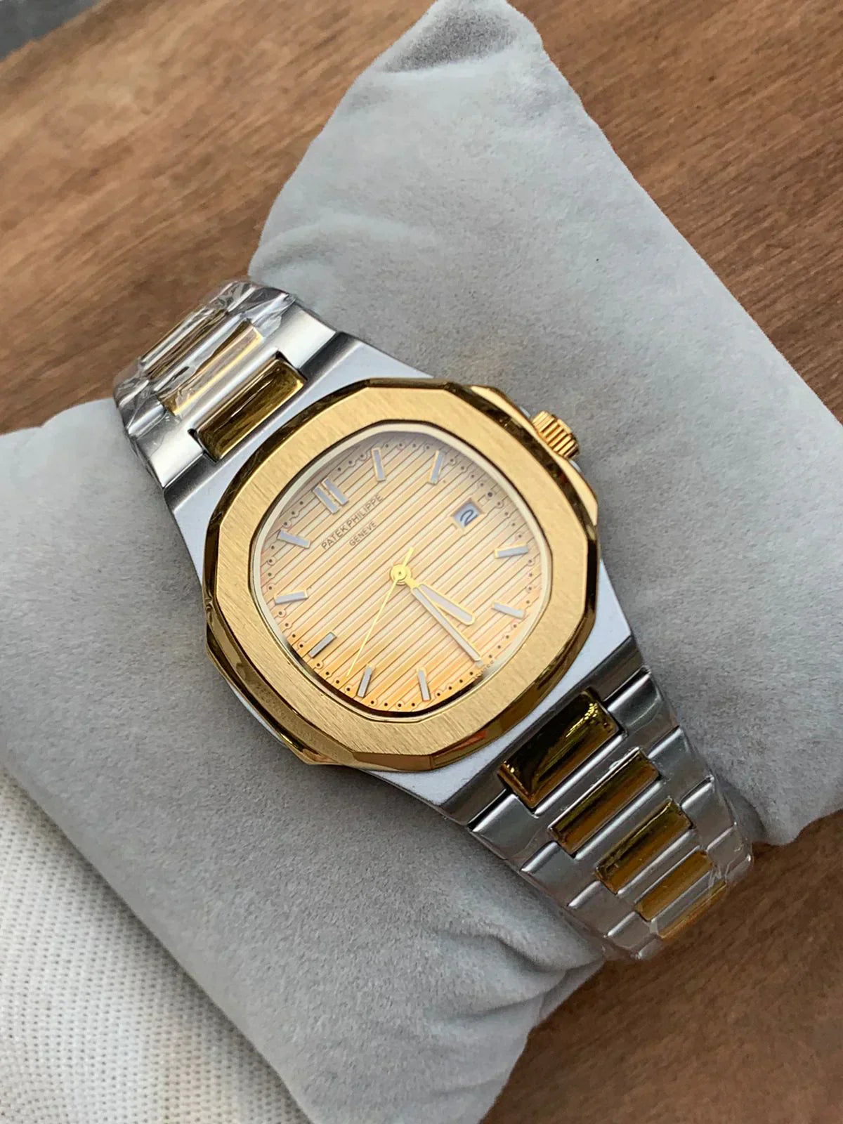 Stainless Steel PP Watch With Gold Dial