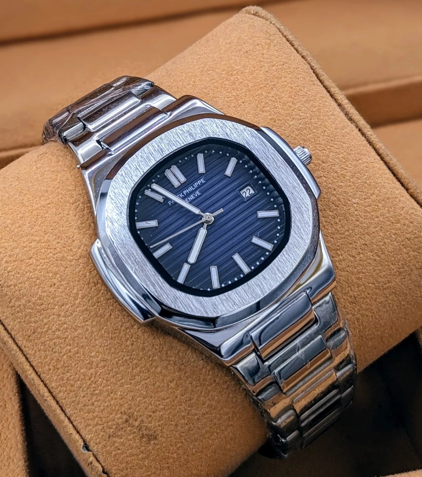 Stainless Steel PP Watch With Dark Blue Dial