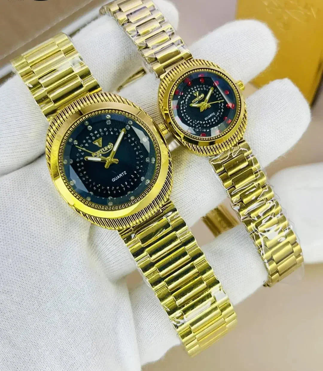 Elegant Couple Watches Set - 2 Pcs for Men & Women